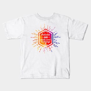 Autistic and don't want to change it (watercolor, solid) Kids T-Shirt